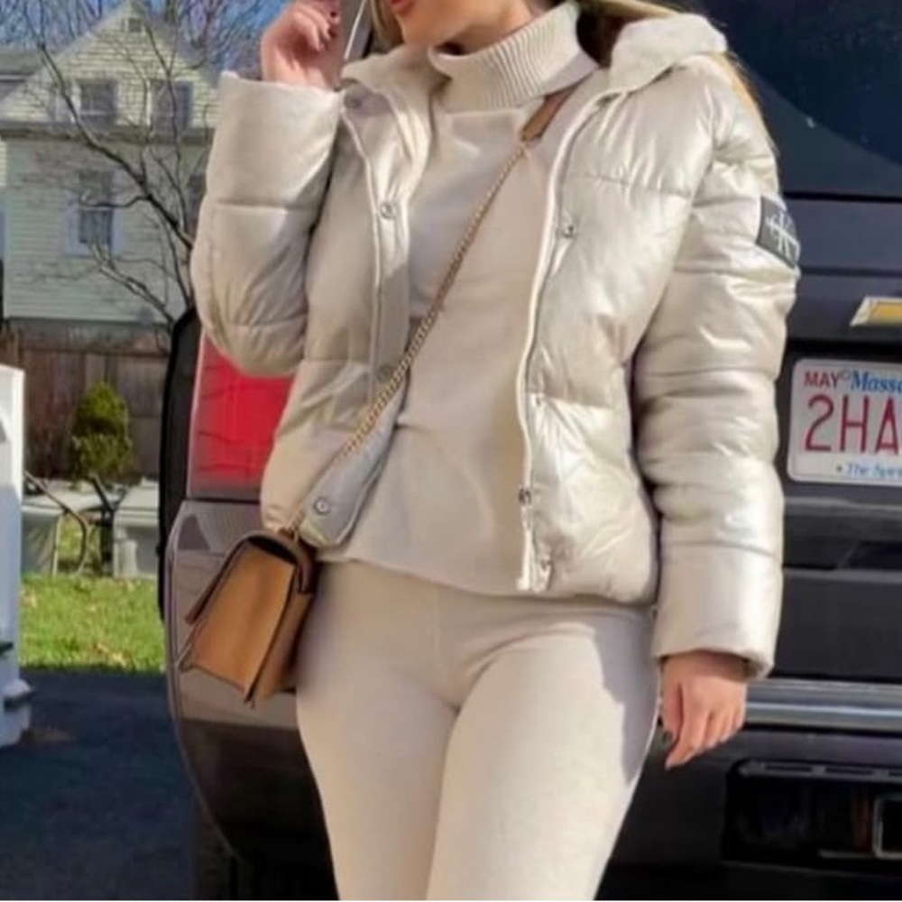 Calvin Klein Jacket with fur trim